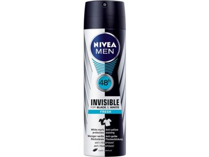 Nivea Men Invisible Black & White Fresh 48h antiperspirant ve spreji 150 ml Pro muže