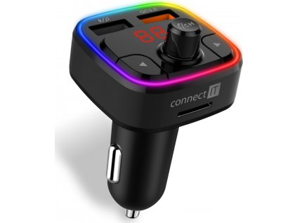 Connect IT CarRGB Bluetooth transmitter, 2xUSB+MicroSD, černý