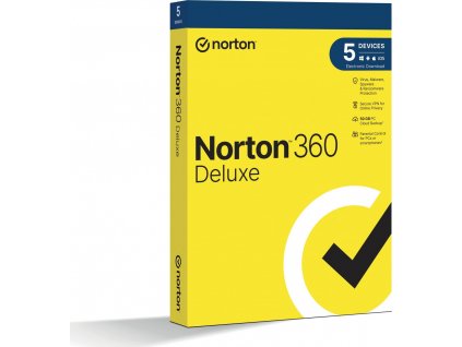 NORTON 360 DELUXE 50GB CZ 1uživatel, pro 5 zařízení, na 12 měsíců, box