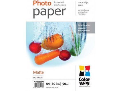 ColorWay fotopapír matný 190g/m2 A4 50 ks