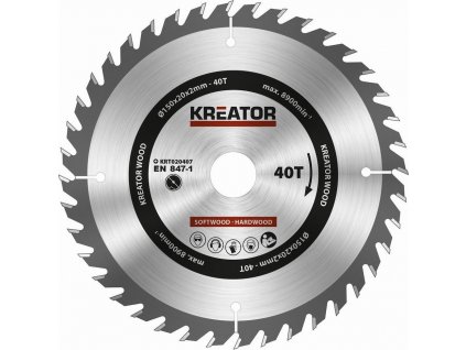 Kreator KRT020407 - Pilový kotouč na dřevo 150mm, 40T