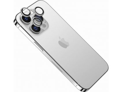 Ochranná skla čoček fotoaparátů FIXED Camera Glass pro Apple iPhone 15/15 Plus, stříbrná