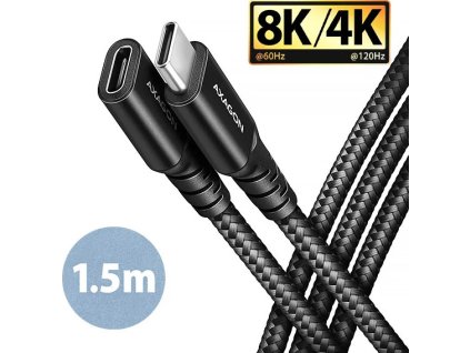 axagon bucm32 cf15ab prodluzovaci kabel usb c m usb c f 1 5m usb 20gbps pd 240w alu oplet ien491388