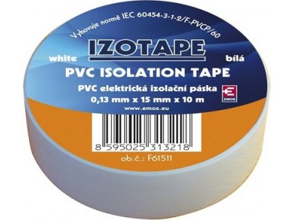Izolační páska na kabely PVC 15/10 bílá