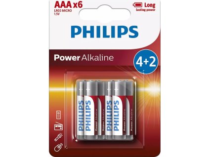 PHILIPS LR03P6BP/10 AAA Power Alkaline baterie (6ks)