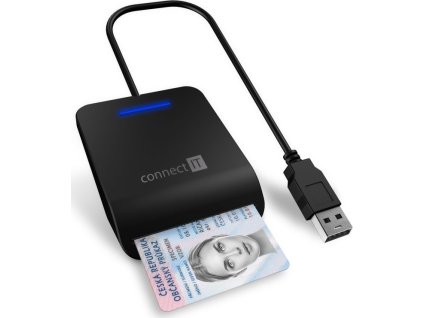 CONNECT IT USB čtečka eObčanek a čipových karet, černá