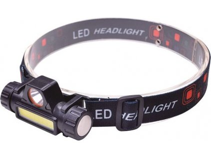 Solight LED čelová nabíjecí svítilna, 3W + COB,150 + 120lm, Li-ion, USB