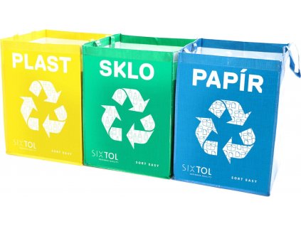 Sixtol Tašky na tříděný odpad Sort Easy 3 Basic, 30x30x40 cm, 3 x 36 l, 3 ks