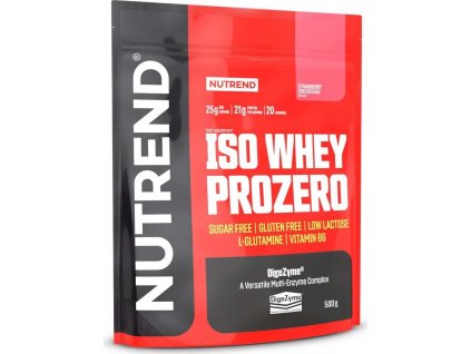 Nutrend ISO WHEY PROZERO 500 g, jahodový cheesecake