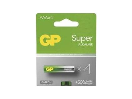 GP baterie Super Alkaline LR03 (AAA, mikrotužka), blistr 4 kusy