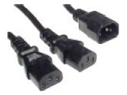 Kabel síťový 230V, Y-kabel prodlužovací M-2x F
