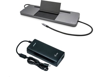 I-TEC USB-C Metal Ergonomic 4K 3x Display Docking Station with Power Delivery 85W + i-tec Universal