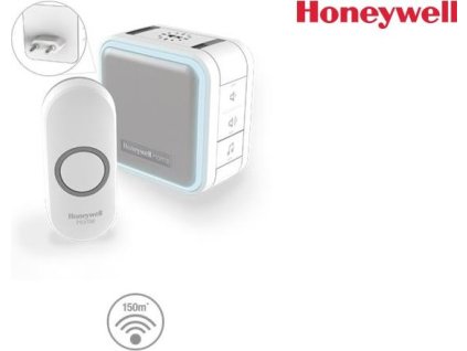 Honeywell Home DC515NP2 bezdrátový zvonek Series 5, 150 m, 6 melodií, základna do zásuvky bílá, design. tlačítko