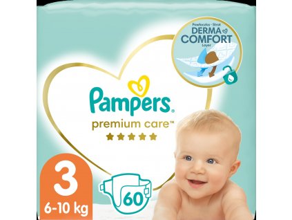 Pampers Premium Care Plenky Velikost 3, 6kg-10kg, 60ks