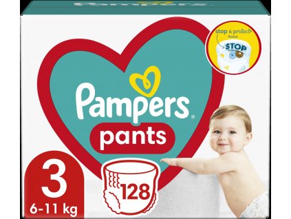 Pampers Pants Plenkové Kalhotky Velikost 3, 128ks, 6kg-11kg