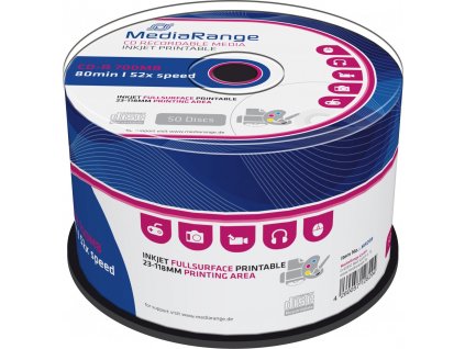 MediaRange CD-R 700MB 52x, SPINDL (50pack), printable