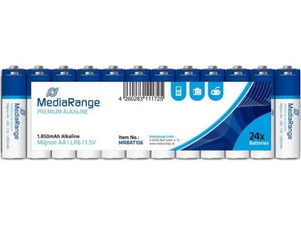 MediaRange Premium Alkalické baterie LR06 (AA, tužková) 1,5V blister 24ks/balení