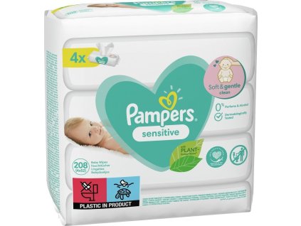 Pampers Sensitive Dětské Čisticí Ubrousky 208 ks