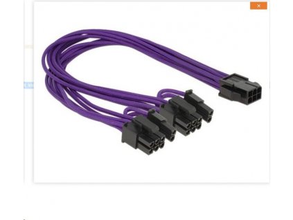 Delock napájecí kabel PCI Express 6 pin samice > 2 x 8 pin samec textilní stínění fialové