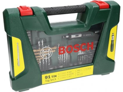 Bosch 91dílná sada vrtáků a bitů V-Line TiN s ráčnovým šroubovákem a teleskopickým magnetem (2.607.017.195)