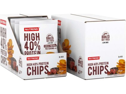 Nutrend HIGH PROTEIN CHIPS 6x 40 g, juicy steak