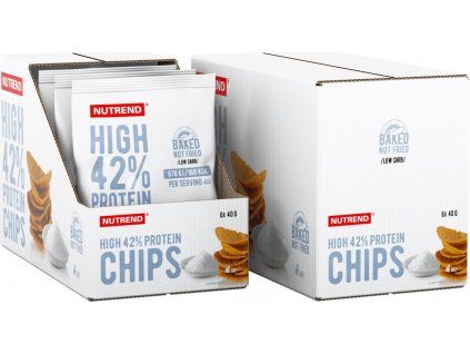 Nutrend HIGH PROTEIN CHIPS 6x 40 g, sůl