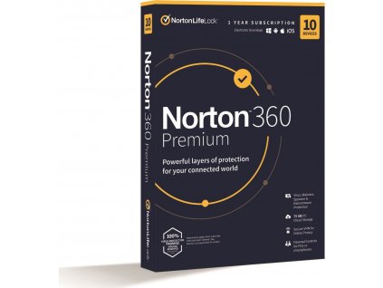 NORTON 360 PREMIUM 75GB CZ 1 uživatel, pro 10 zařízení, na 12 měsíců, box