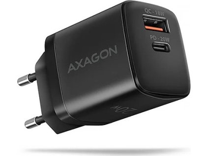 axagon acu pq20 nabijecka do site 20w 2x port usb a usb c pd3 0 pps qc4 afc apple cerna ien514084