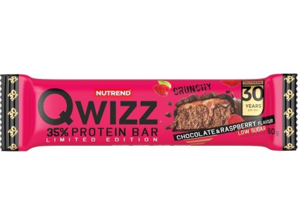 Nutrend QWIZZ protein bar 60 g, čokoláda+malina