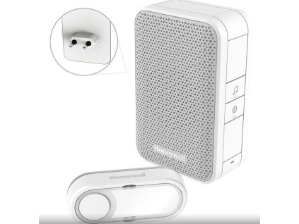 honeywell home dc312sp2usb bezdratovy zvonek series 3 6 melodii zakladna do zasuvky s usb nabijeckou ien504534