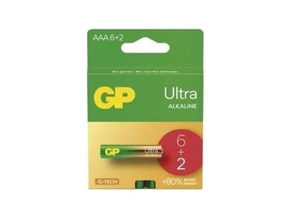 GP alkalická baterie ULTRA AAA (LR03) 8pack