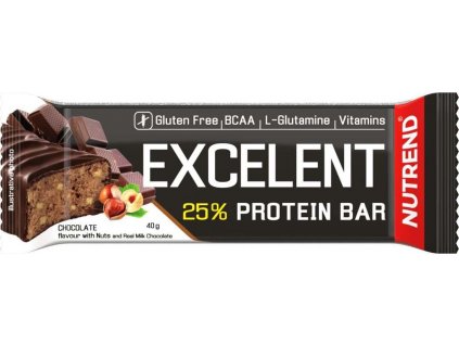 Nutrend EXCELENT protein bar 40 g, čokoláda s oříšky