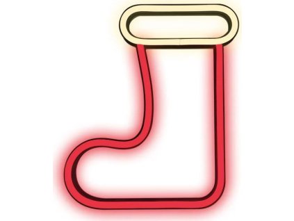 dekorativni led neon vanocni ponozka cerveno bila ien515554