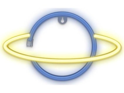 Dekorativní LED neon Saturn modro žlutý