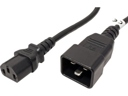 Kabel síťový propojovací 230V 10A 3m, konektory IEC 320 C13 - IEC 320 C20