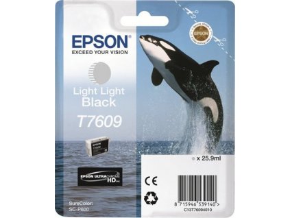 Epson T7609 Light Light Black, světlá světle černá - originální
