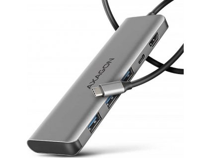 AXAGON HMC-5H, USB 5Gbps hub, 3x USB-A, HDMI 4k/30Hz, PD 100W, kabel USB-C 100cm