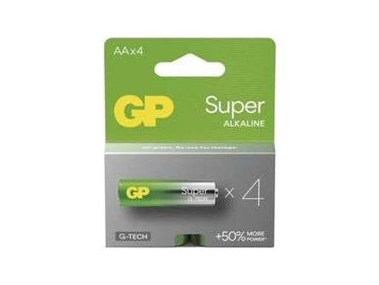 GP baterie Super Alkaline LR6 (AA, tužka) blistr, 4 kusy