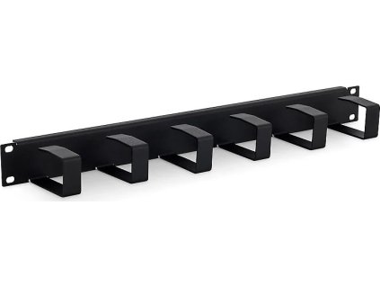 19 vyvazovaci panel 1u 6x hacek 70x40mm cerny kov ien518333