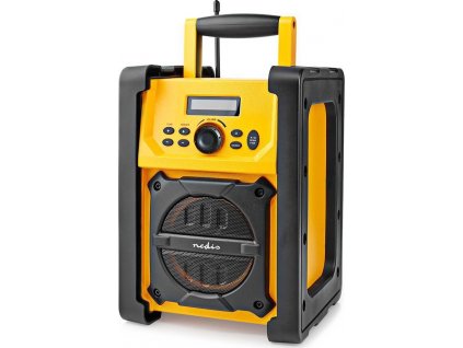 NEDIS digitální rádio/ stolní provedení/ výkon 15W/ FM/ Bluetooth/ IPX5/ napájení z baterie/síťové napájení/ černo-žluté