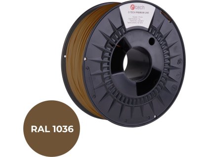 Tisková struna (filament) C-TECH PREMIUM LINE, PLA, perleťová zlatá, RAL1036, 1,75mm, 1kg