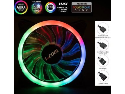 1stcool aura evo dual ring argb pwm ventilator 12cm ien387116