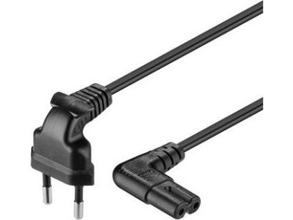 Kabel síťový 230V k magnetofonu se zahnutými konektory 2m