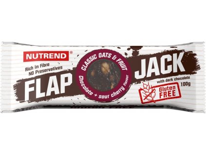 Nutrend Tyčinka Flapjack GLUTEN FREE 100 g, čokoláda + višeň s hořkou čokoládou