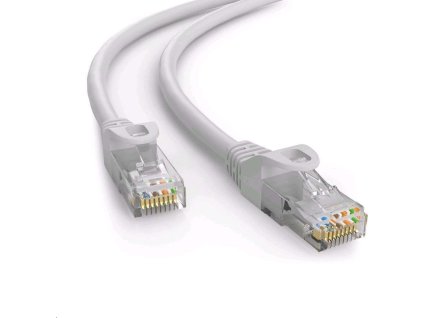 C-TECH kabel patchcord Cat6e, UTP, šedá, 15m