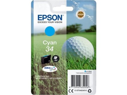 Epson Singlepack 34 DURABrite Ultra Ink T3462 azurová - originální