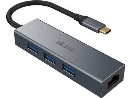 AKASA - USB Type-C 4-in-1 hub s Ethernetem