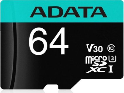 ADATA Premier Pro microSDXC 64GB Class 10 UHS-I U3 100/80MB/s + SD adaptér