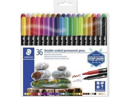 STAEDTLER Permanentní popisovače "Twin-tip", 36 barev, 0,4/2,0 mm, oboustranné 3187 TB36