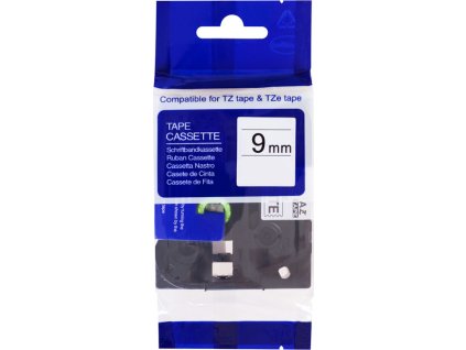 PRINTLINE kompatibilní páska s Brother TZE-221, TZ-221, 9mm, černý tisk/bílý podklad
